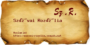 Szávai Rozália névjegykártya