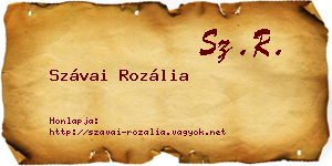 Szávai Rozália névjegykártya